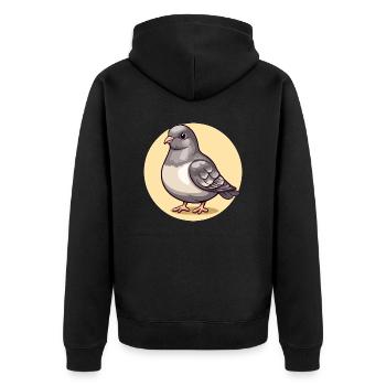 Sanfte Taube im Kreis - Unisex Premium Bio Zip Hoodie - Schwarz - Hinten - Nico (187cm)
