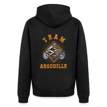 team arsouille - Veste à capuche bio Premium Unisexe - noir - Dos - Nico (187cm)