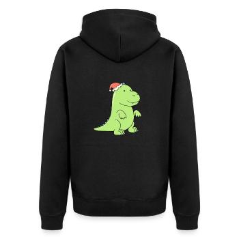 Un petit dinosaure est amoureux - Veste à capuche bio Premium Unisexe - noir - Dos - Nico (187cm)