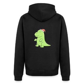 un dinosaure à Noël - Veste à capuche bio Premium Unisexe - noir - Dos - Nico (187cm)