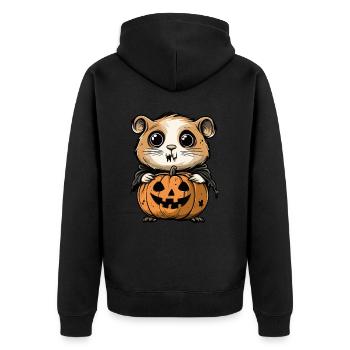 Hamster Halloween Zombie - Unisex Premium Organic Zip Hoodie - black - Back - Nico (187cm)