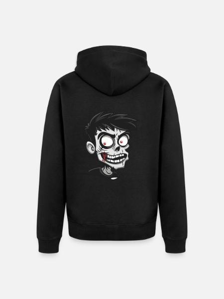 Zombie Halloween Comic Creepy - Unisex Premium Organic Zip Hoodie - black