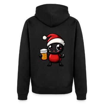 Ant Christmas Beer Funny - Unisex Premium Organic Zip Hoodie - black - Back - Nico (187cm)