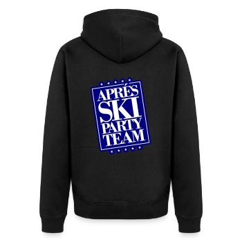 Apres Ski Party Team - Unisex Premium Bio Zip Hoodie - Schwarz - Hinten - Nico (187cm)