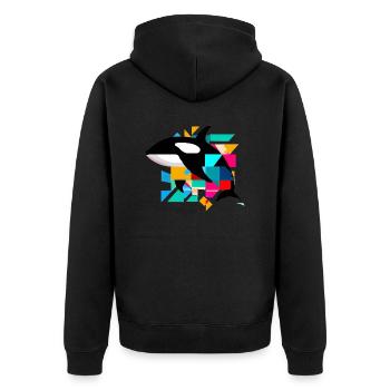 Orca - Unisex Premium Bio Zip Hoodie - Schwarz - Hinten - Nico (187cm)
