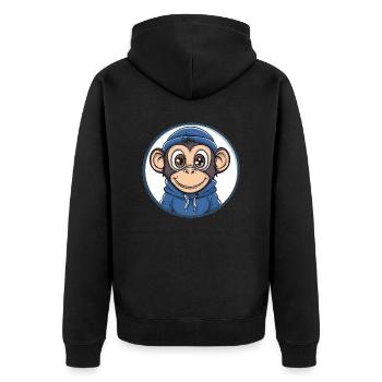 Singe cool avec capuche - Veste à capuche bio Premium Unisexe - noir - Dos - Nico (187cm)