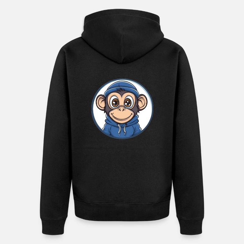 Singe cool avec capuche - Veste à capuche bio Premium Unisexe - noir