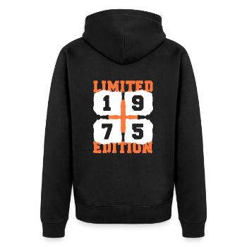 1975 birthday 47 years anniversary limited edition - Unisex Premium Organic Zip Hoodie - black - Back - Nico (187cm)