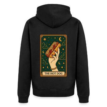 Hot Dog Bun Lover Foodie Food Lover The Hot Dog - Unisex Premium Organic Zip Hoodie - black - Back - Nico (187cm)