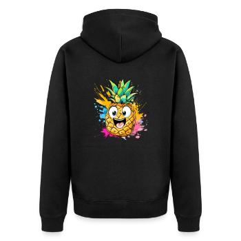 Explosion d’ananas heureuse - Veste à capuche bio Premium Unisexe - noir - Dos - Nico (187cm)