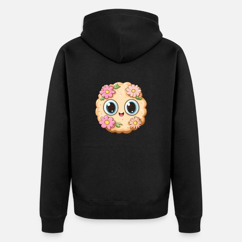 Biscuit aux fleurs - Veste à capuche bio Premium Unisexe - noir