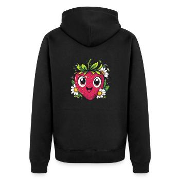 Fraise aux marguerites - Veste à capuche bio Premium Unisexe - noir - Dos - Nico (187cm)