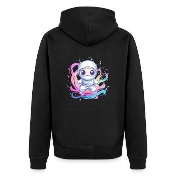Ninja dans le tourbillon de couleurs - Veste à capuche bio Premium Unisexe - noir - Dos - Nico (187cm)
