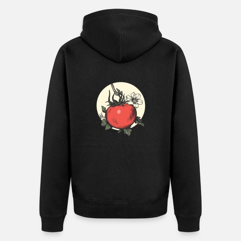 Tomate esthétique avec fleur - Veste à capuche bio Premium Unisexe - noir