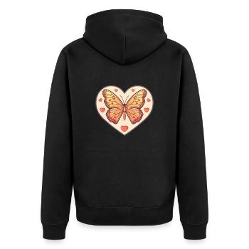 Coeur Papillon avec Amour - Veste à capuche bio Premium Unisexe - noir - Dos - Nico (187cm)