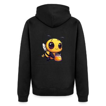 Abeille mellifère avec verre - Veste à capuche bio Premium Unisexe - noir - Dos - Nico (187cm)