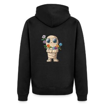Momie avec des fleurs - Veste à capuche bio Premium Unisexe - noir - Dos - Nico (187cm)