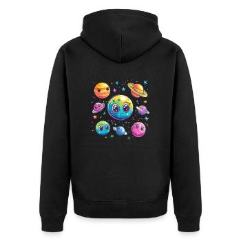 Amis colorés de la planète - Veste à capuche bio Premium Unisexe - noir - Dos - Nico (187cm)