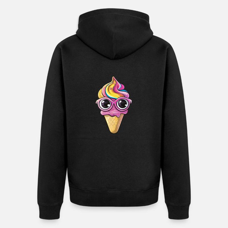 Glace avec des verres - Veste à capuche bio Premium Unisexe - noir