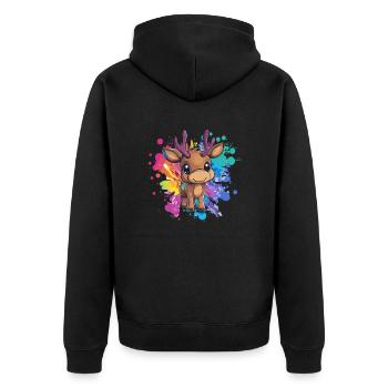 Fauve sur l’explosion de couleurs - Veste à capuche bio Premium Unisexe - noir - Dos - Nico (187cm)