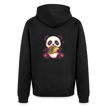 Panda Taco - Unisex Premium Organic Zip Hoodie - black - Back - Nico (187cm)