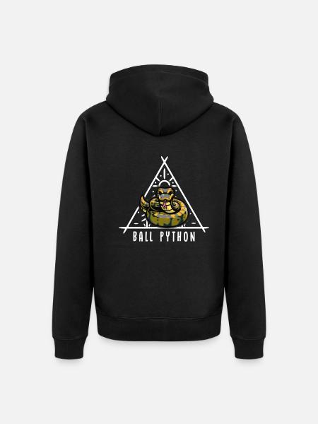 Ball Python Snake Owner Cute Pet Snake - Unisex Premium Organic Zip Hoodie - black