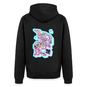 Brouillard de points - Veste à capuche bio Premium Unisexe - noir - Dos - Nico (187cm)