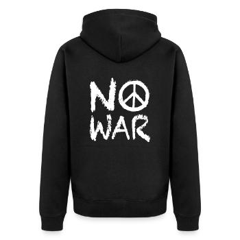 Pas de guerre paix Street Art - Veste à capuche bio Premium Unisexe - noir - Dos - Nico (187cm)
