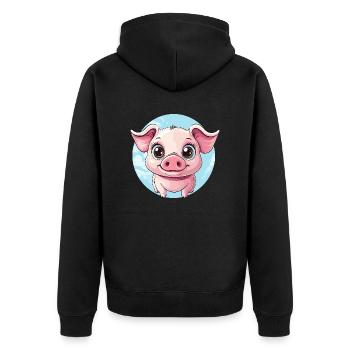 Cochon heureux - Veste à capuche bio Premium Unisexe - noir - Dos - Nico (187cm)