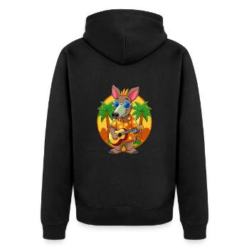 Lustige Erdferkel Cartoon Sommer Strand Sonnenbrille - Unisex Premium Bio Zip Hoodie - Schwarz - Hinten - Nico (187cm)