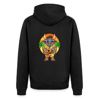 Lunettes de soleil de plage d’été Funny Buffalo Cartoon - Veste à capuche bio Premium Unisexe - noir - Dos - Nico (187cm)