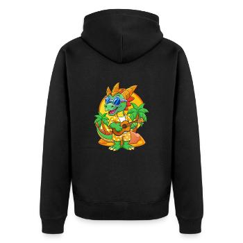 Lunettes de soleil de plage d’été de dessin animé de dragon drôle - Veste à capuche bio Premium Unisexe - noir - Dos - Nico (187cm)