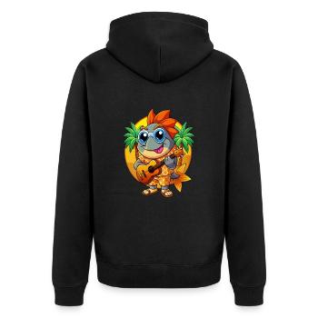 Drôle Poisson Dessin Animé Plage D’été Lunettes De Soleil Guitare - Veste à capuche bio Premium Unisexe - noir - Dos - Nico (187cm)