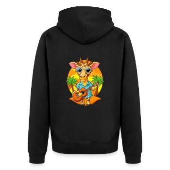 Lunettes de soleil de plage d’été de dessin animé girafe drôle - Veste à capuche bio Premium Unisexe - noir - Dos - Nico (187cm)