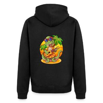 Lustige Schlange Cartoon Sommer Strand Sonnenbrille Gitarre - Unisex Premium Bio Zip Hoodie - Schwarz - Hinten - Nico (187cm)