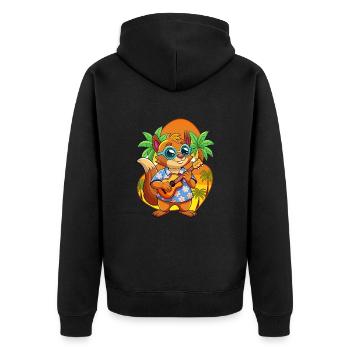 Lustige Eichhörnchen Cartoon Sommer Strand Sonnenbrille - Unisex Premium Bio Zip Hoodie - Schwarz - Hinten - Nico (187cm)