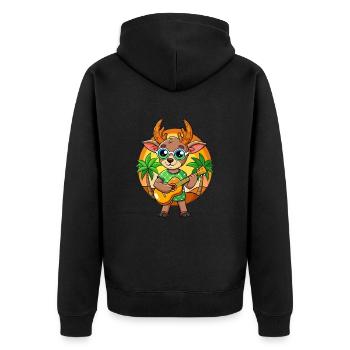 Lustige Antilope Cartoon Sommer Strand Sonnenbrille - Unisex Premium Bio Zip Hoodie - Schwarz - Hinten - Nico (187cm)