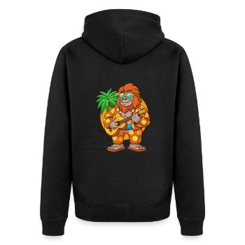 Lustige Bigfoot Cartoon Sommer Strand Sonnenbrille - Unisex Premium Bio Zip Hoodie - Schwarz - Hinten - Nico (187cm)