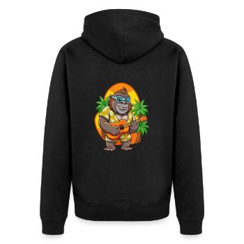 Lustige Gorilla Cartoon Sommer Strand Sonnenbrille - Unisex Premium Bio Zip Hoodie - Schwarz - Hinten - Nico (187cm)