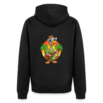 Drôle d’autruche dessin animé plage d’été lunettes de soleil - Veste à capuche bio Premium Unisexe - noir - Dos - Nico (187cm)