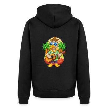 Lustige Pelikan Cartoon Sommer Strand Sonnenbrille - Unisex Premium Bio Zip Hoodie - Schwarz - Hinten - Nico (187cm)