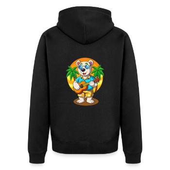 Lustige Eisbär Cartoon Sommer Strand Sonnenbrille - Unisex Premium Bio Zip Hoodie - Schwarz - Hinten - Nico (187cm)