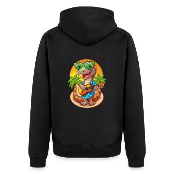 Drôle Serpent Dessin Animé Plage D’été Lunettes De Soleil Guitare - Veste à capuche bio Premium Unisexe - noir - Dos - Nico (187cm)