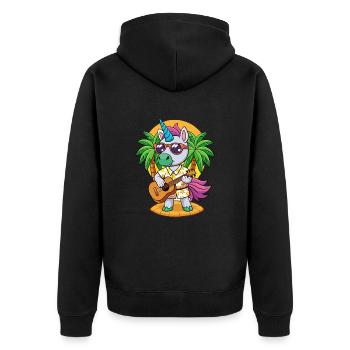 Lunettes de soleil de plage d’été de dessin animé de licorne drôle - Veste à capuche bio Premium Unisexe - noir - Dos - Nico (187cm)