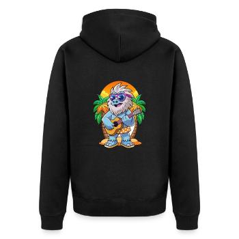 Drôle Yeti Dessin Animé Plage D’été Lunettes De Soleil Guitare - Veste à capuche bio Premium Unisexe - noir - Dos - Nico (187cm)