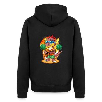 Lustige Drachen Cartoon Sommer Strand Sonnenbrille - Unisex Premium Bio Zip Hoodie - Schwarz - Hinten - Nico (187cm)