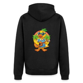 Drôle de canard dessin animé d’été plage lunettes de soleil guitare - Veste à capuche bio Premium Unisexe - noir - Dos - Nico (187cm)