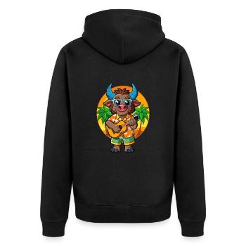 Lunettes de soleil de plage d’été Funny Buffalo Cartoon - Veste à capuche bio Premium Unisexe - noir - Dos - Nico (187cm)
