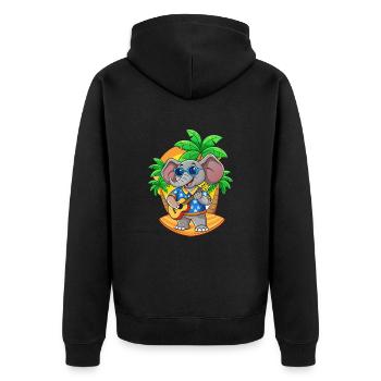 Funny Elephant Cartoon Summer Beach Sunglasses - Unisex Premium Organic Zip Hoodie - black - Back - Nico (187cm)