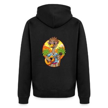 Drôle d’autruche dessin animé plage d’été lunettes de soleil - Veste à capuche bio Premium Unisexe - noir - Dos - Nico (187cm)